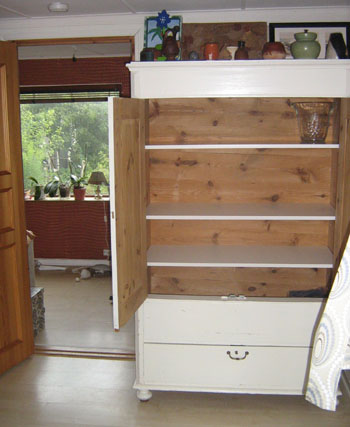 Marias idé för drängaskåpet.